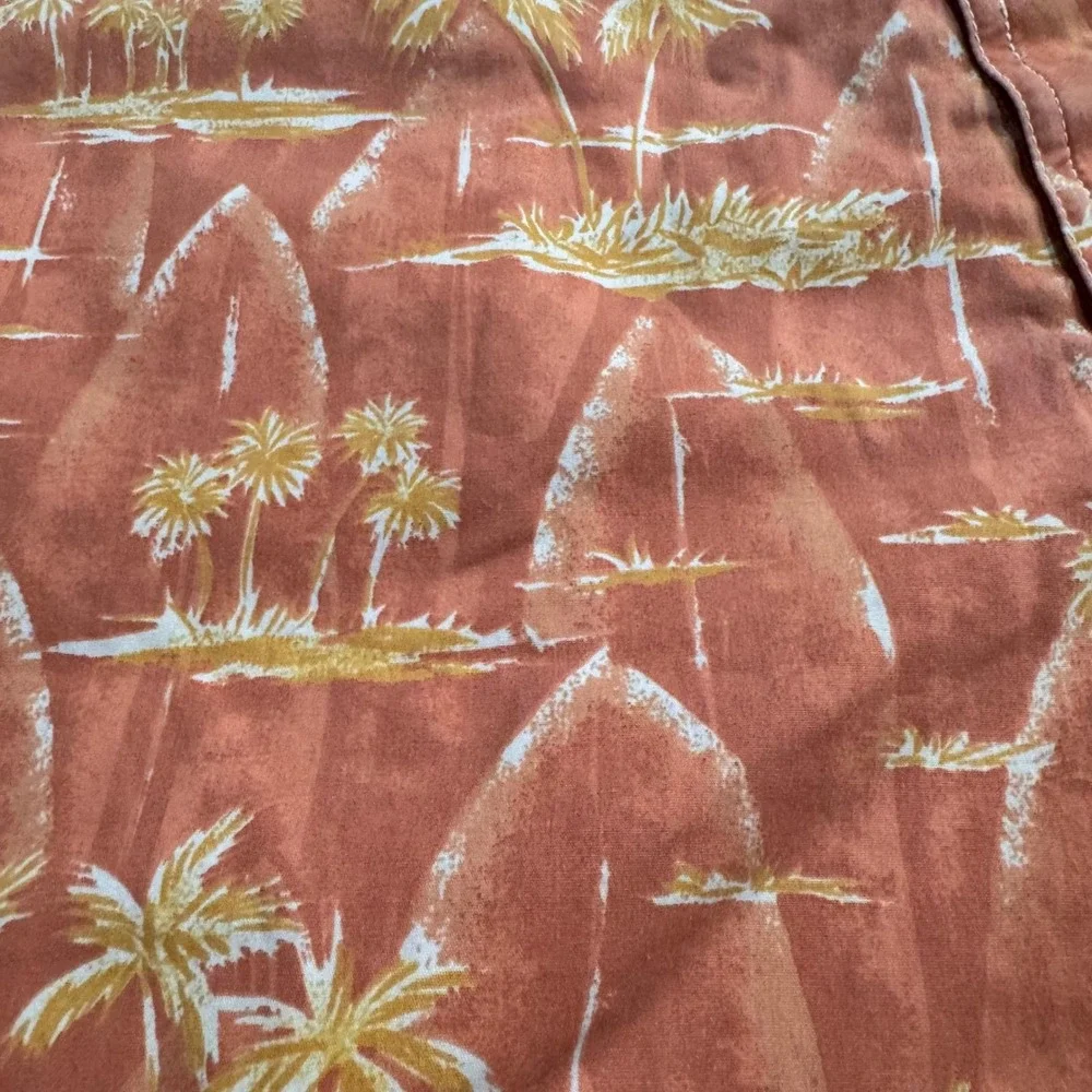 American Eagle Mens Orange‎ Tropical Palm Surfboard Board Swim Shorts Size 34